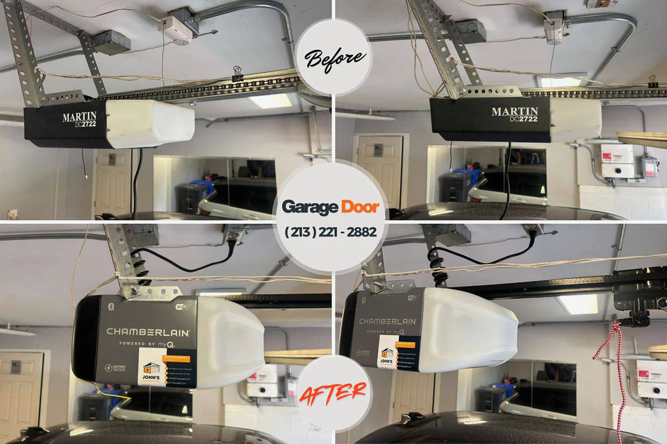 Before and after: garage door repair Highfill, AR